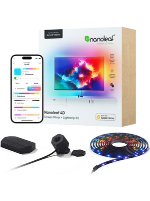 Nanoleaf 4d Akıllı Tv Arkası LED Şerit Aydınlatma Başlangıç Paketi App Kontrollü 4m Maks 65INÇ,GOOGLE Home, Alexa, Razer Chroma, Apple Home Destekli