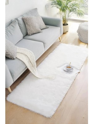 Santiva Home Beyaz Post Peluş Yumuşak Yıkanabilir Kaymaz Dot Taban Salon Koridor Çocuk Halısı
