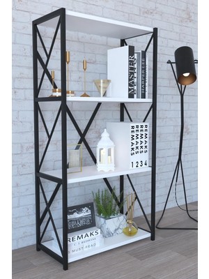 The Violett 4 Raflı Metal Kitaplık