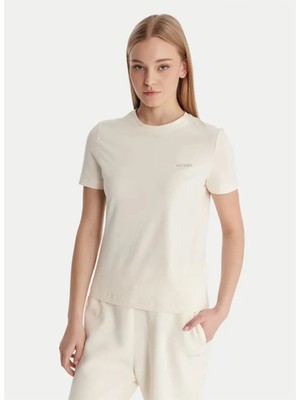 Guess Ekru Kadın T-Shirt V6RI07J1314-G027