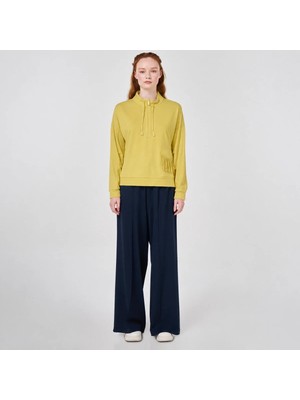 Kayra Püskül Cep Detaylı Fermuarlı Dik Yaka Kadın Sweatshirt