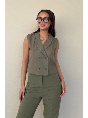 Madmext Haki Astarlı Kadın Yelek MG2446