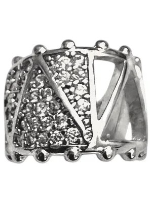 Cesicey Earcuff Sıkıştırmalı Çelik Kıkırdak Küpe Üçgen Desenli Zirkon Taşlı Gümüş Renk