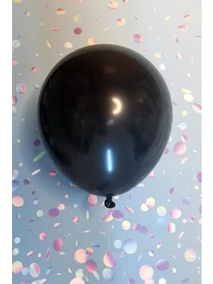 Odea 12 Inç Boyutunda Siyah Parti Balon Seti, 10 Adet