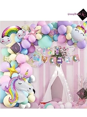 Odea Unicorn Temalı Iyi Ki Doğdun Parti Kutlama Seti