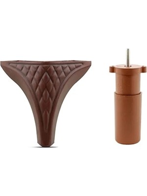 Odea 6'lı Mobilya Destek Ayağı Seti - 15 Cm, Kahverengi