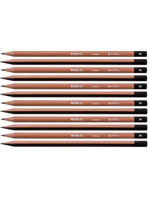Adel Yuvarlak Kurşun Kalem 2B 12'li Paket Blackline Karma Renkli ve Kullanışlı