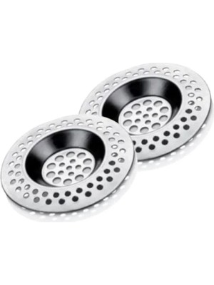 Odea 2'li Pratik Lavabo Süzgeci Seti, Metalik, 8 cm