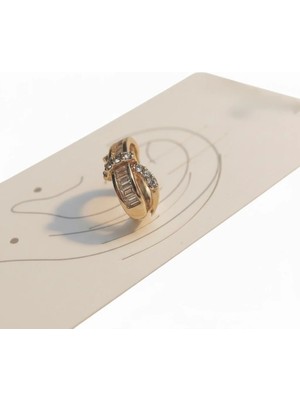 Cesicey Earcuff Sıkıştırmalı Pirinç Kıkırdak Küpe Tek Sıra Baget Zirkon Taşlı Altın Renk