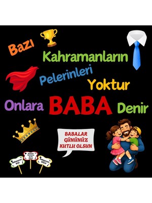 Ti Play Babalar Günü Temalı Renkli Okul Panosu Figür Seti | Hazır Kesim Sınıf Süsü 02