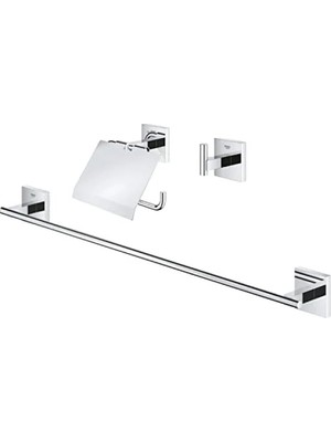 Odea Üçlü Banyo Aksesuar Seti, Uzun Havluluk ve Tuvalet Kağıtlığı