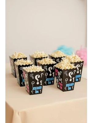 Odea 8'li Popcorn Kutusu Seti, Baby Shower ve Cinsiyet Partisi Için