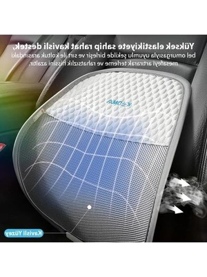 Odea Siyah Ergonomik Bel Destek Minderi, Ofis ve Araba Kullanımı Için