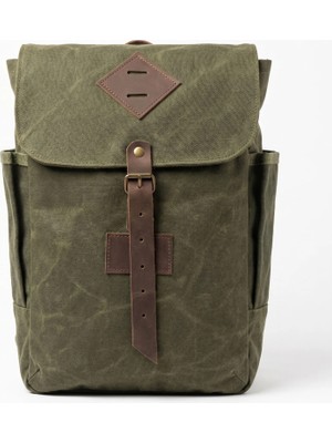 Kanvas Sırt Çantası 25 L Mumlu Kanvas Gerçek Deri Detaylı Outdoor Çanta | Tanto Bushcraft WildRoamer