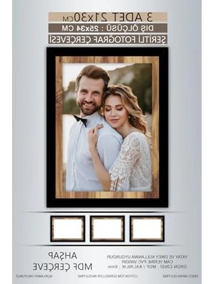Odea 3 Adet 21X30 cm Siyah Ahşap Şeritli Çerçeve, Diploma Için