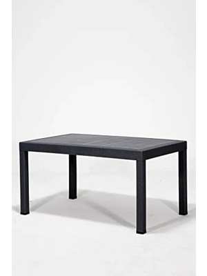 Odea Rattan Masa, 90X150 cm Camsız Tasarım, Bahçe ve Balkon Için Uygun