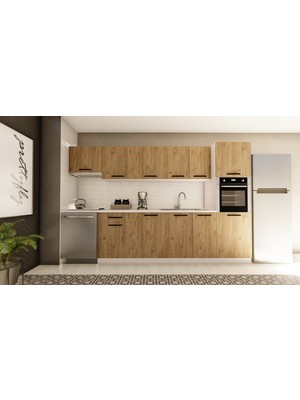 Visas Concept 320 cm Aylin Hazır Mutfak Dolabı Modern Tasarım ve Suntalam Malzeme ile Geniş Depolama