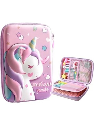 Odea 3 Boyutlu Unicorn Temalı Su Geçirmez Kalem Kutusu