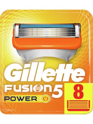 Gillette Fusion Power 8'li Yedek Tıraş Bıçağı Karton Paket Erkekler İçin Hassas Tıraş Deneyimi