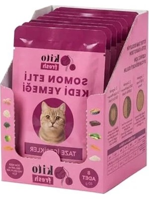 Odea 80 G x 8 Adet %100 Taze Somonlu Kedi Yemeği, Sağlıklı ve Lezzetli