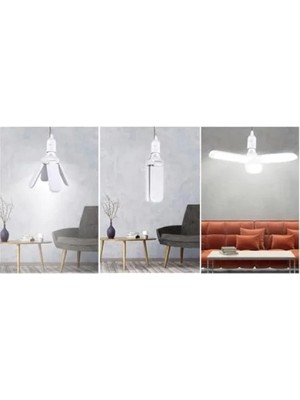 Odea 42 Watt 3 Kollu Pervane LED Ampul - 6500K Beyaz Işık
