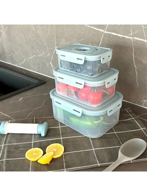 Odea 3'lü Vakumlu Ürün Saklama Kabı Seti