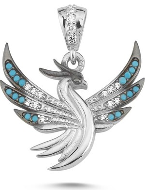 Silverize Anka Kuşu Beyaz Altın Kaplama Gümüş Kolye SR503