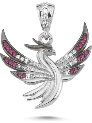 Silverize Anka Kuşu Beyaz Altın Kaplama Gümüş Kolye SR505