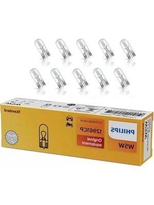 Odea Philips W5W T10 Park Ampulü 12V 5W Standart , 10'lu Paket