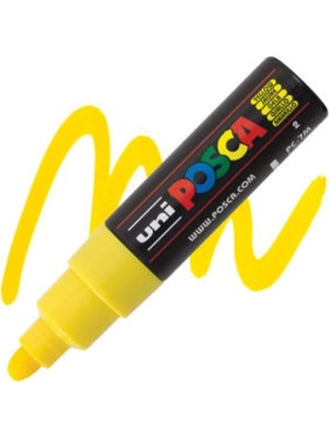 Uni-Ball Poska Sarı 4.5-5.5 Mermi Uçlu Su Bazlı Poster Markörü Pc-7m