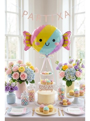 Partixa Şeker Figürlü Pastel Folyo Balon