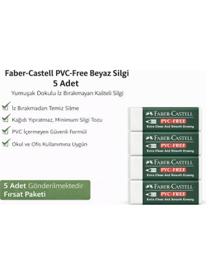 Bezos NO24 Pvc Free Beyaz Silgi 5 Adet Iz Bırakmayan Yumuşak Dokulu Okul Ofis Silgisi