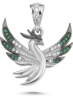 Silverize Anka Kuşu Beyaz Altın Kaplama Kolye SR501
