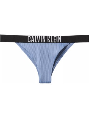 Calvin Klein Kadın Logo Imzalı Elastik Bel Bantlı Mavi Bikini Altı LV00Q61213-44J
