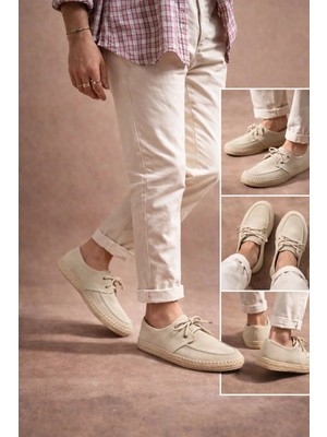 Zerenyus ZRK-T36 Premium Bej Klasik Erkek Espadril