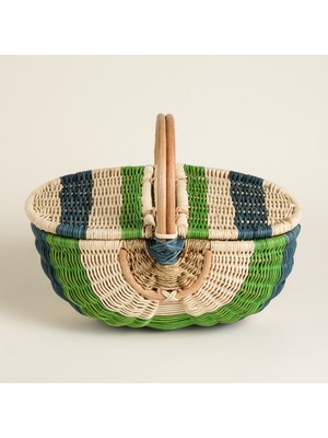 Zsa Zsa Zsu Tam Dao Yeşil Rattan Sepet 40x26x32 Cm