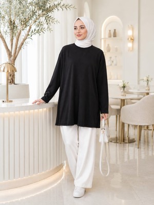 Esra Butik Siyah & Beyaz Uzun Kollu Içlik – Standart Beden (Boy: 75 Cm)