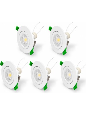 Ledarmy LED Spot Seti 5’li Beyaz Yuvarlak Kasa 4000K Doğal Beyaz GU10 Ampul Dahil Tak Çalıştır 6,5cm Gömme Tavan Spotu