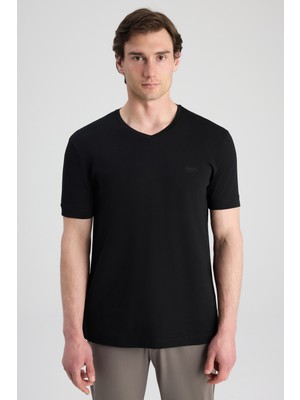 Twn Slim Fit Siyah Düz T-Shirt