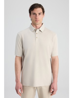 D'S Damat Ds Damat Regular Fit Bej Pike Dokulu T-Shirt