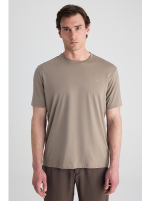D'S Damat Ds Damat Regular Fit Vizon Düz T-Shirt