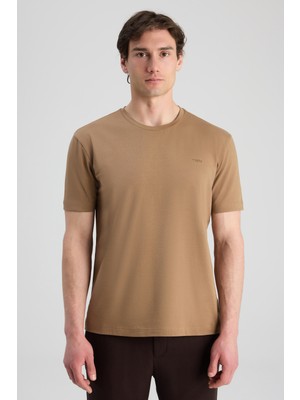 D'S Damat Twn Slim Fit Olıve Yeşili Düz T-Shirt