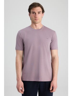 D'S Damat Twn Slim Fit Lila Düz T-Shirt