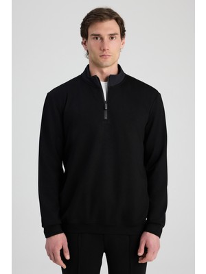 D'S Damat Ds Damat Regular Fit Siyah Düz Sweatshirt