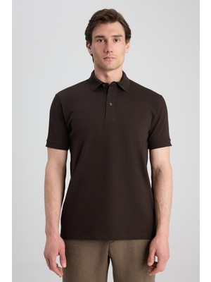 Twn Slim Fit Kahverengi Pike Dokulu T-Shirt