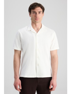 Twn Slim Fit Beyaz Armürlü Gömlek