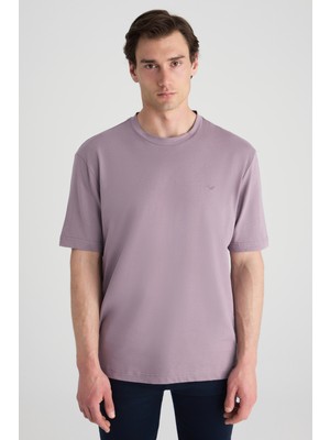 Twn Slim Fit Lila Pike Dokulu T-Shirt