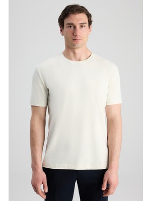 D'S Damat Twn Slim Fit Taş Düz T-Shirt