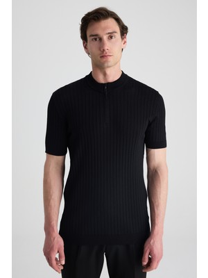 D'S Damat Ds Damat Regular Fit Siyah Düz Kazak