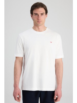 D'S Damat Ds Damat Regular Fit Ekru Düz T-Shirt